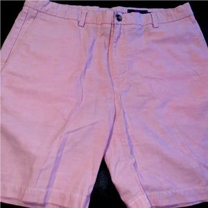 Vineyard Vines Club Shorts Whale Pink Flat Khaki Chino Mens Sz 38